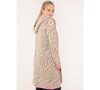 Strickjacke ZWILLINGSHERZ ""Zebra"", Damen, Gr. L/XL, beige, Strick, Obermaterial: 50% Viskose, 27% Polyester, 23% Polyamid, bequem ca. Mitte Oberschenkel, V-Ausschnitt, Strickjacken Strickjacke, Anim