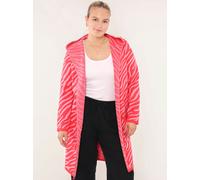 Strickjacke ZWILLINGSHERZ "Zebra", Damen, Gr. S/M, rot, Strick, Obermaterial: 50% Viskose, 27% Polyester, 23% Polyamid, bequem ca. Mitte Oberschenkel, V-Ausschnitt, Strickjacken Strickjacke, Animal-Mu