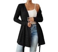 Strickjacken für Damen Elegant Kaschmir Cardigan Langarm Strickjacke Lange Feinstrickjacke Cover Up Longstrickjacke Winter Leichte Sweater Jacke offener Vorderseite Übergangsjacke Einfarbig Outwear