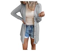 Strickjacken Für Damen Sommer Herbst Strickjacke Elegant Große Größen Übergangsjacke Langarm Vorne Offen Cardigan Leicht Sommerjakce Mit Knopfleiste Feinstrickjacke/Dünn-Strickmantel