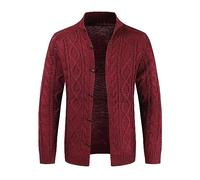 Strickjacken Für Herren,Herren-Vintage-Pullover Aus Grobem Strick, Modisch, Stehkragen, Zopfmuster, Jacquard-Jacke, Mäntel, Lässig, Langärmelig, Strickjacke, Sweatshirt, Übergangsjacke, Strickj