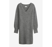 Strickkleid BONPRIX "Strickkleid", Damen, Gr. 40/42 (M), N-Gr, grau (anthrazit meliert), Rücken: 67% Polyacryl, 30% Polyester, 3% Elasthan. Vorderteil: 67% Polyacryl, 30% Polyester, 3% Elasthan. Ärmel
