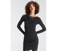 Strickkleid AJC, Damen, Gr. 38, N-Gr, schwarz, Rippstrick, Obermaterial: 70% Viskose, 30% Polyamid, clean, unifarben, figurbetont mini, U-Boot-Ausschnitt, Kleider Strickkleid, figurbetont, aus hochwer