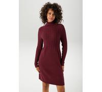 Strickkleid ANISTON CASUAL, Damen, Gr. 44, N-Gr, rot (bordeaux), Feinstrick, Obermaterial: 50% Viskose, 28% Polyester, 22% Polyamid, unifarben, figurumspielend kniefrei, Rippstrickbündchen, Kleider St