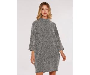 Strickkleid APRICOT "Boucle Cocoon Dress", Damen, Gr. S (36), N-Gr, schwarz, Strick, Obermaterial: 64% Polyester PES. 36% Baumwolle CO., Kleider Strickkleid, mit Mock Neck (29558904-S) schwarz
