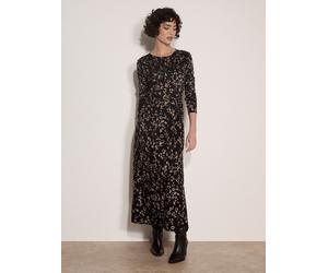 Strickkleid APRICOT "Langes Jerseykleid", Damen, Gr. XS (34), N-Gr, grau, gewebt, Obermaterial: 51% Polyester COOLMAX(R) PES(Coolmax). 45% Viskose CV. 4% Elasthan EL., Modisch, U-Boot-Ausschnitt, Ärme