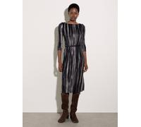 Strickkleid APRICOT "Midikleid", Damen, Gr. 1, Normalgrößen, gewebt, grau, gewebt, , Modisch, normal, Rundhals, gerader Abschluss, Kleider Strickkleid, mit Streifen (49648634-36) grau