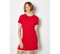 Strickkleid APRICOT "Skater-Minikleid", Damen, Gr. S (36), N-Gr, rot, Strick, Obermaterial: 30% Polyester PES. 28% Viskose CV. 24% sonstige Fasern AF. 18% Polyamid PA., uni, Kleider Strickkleid, mit Z