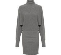 Strickkleid BONPRIX, Damen, Gr. 44/46 (L), N-Gr, grau (grau meliert), Obermaterial: 50% Viskose, 26% Polyamid, 24% Polyester, schmal, Kleider Strickkleid, mit Rollkragen, aus Viskose, Polyamid und Pol