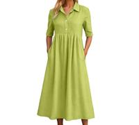 Strickkleid Aus Viskose Sommerkleider Umstandsbrautkleid Langarm Fit 50er Flieder Geblümtes Khaki Hochzeiten Sport Brautröcke Oliv Zwanziger Stehkragen Länge Abiball Knöpfen 52 Mittellang