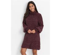 Strickkleid BONPRIX "Chenille Strickkleid aus recyceltem Polyester", Damen, Gr. 32/34 (XS), N-Gr, lila (aubergine), Obermaterial: 100% Polyester, slim fit, Kleider Strickkleid, für eleganten Look, aus