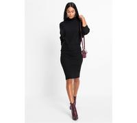 Strickkleid BONPRIX, Damen, Gr. 32/34 (XS), N-Gr, schwarz, Obermaterial: 50% Viskose, 26% Polyamid, 24% Polyester, schmal, Kleider Strickkleid, mit Rollkragen, aus Viskose, Polyamid und Polyester (599