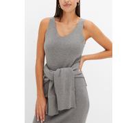 Strickkleid BONPRIX, Damen, Gr. 36/38 (S), N-Gr, grau (grau meliert meliert), Strick, Obermaterial: 50% Viskose, 26% Polyamid, 24% Polyester, lässig geschnitten, Kleider Strickkleid, für Frühjahr und