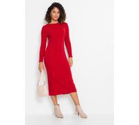 Strickkleid BONPRIX, Damen, Gr. 40/42 (M), N-Gr, Langarm, rot (tiefrot), Obermaterial: 50% Viskose, 26% Polyamid, 24% Polyester, eng, Kleider Strickkleid, für modischen Auftritt, aus Viskose, Polyamid