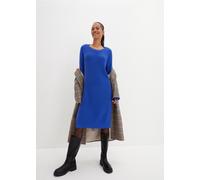 Strickkleid BONPRIX, Damen, Gr. 44/46 (L), N-Gr, blau (edelsteinblau), Obermaterial: 50% Baumwolle, 50% Polyacryl, unifarben, bequem, Rundhals, Rippstrickbündchen, Kleider Strickkleid, Oversize-Rippst