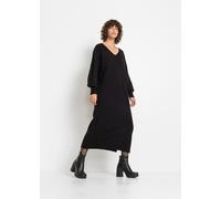 Strickkleid BONPRIX "Oversized Strickkleid in Midilänge", Damen, Gr. 56/58 (XXXL), N-Gr, braun (mahagonibraun meliert), Obermaterial: 67% Polyacryl, 30% Polyester, 3% Elasthan, lässig geschnitten, V-A