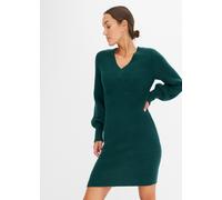 Strickkleid BONPRIX "Strickkleid", Damen, Gr. 44/46 (L), N-Gr, grün (tiefgrün), Obermaterial: 67% Polyacryl, 30% Polyester, 3% Elasthan, loose fit, Kleider Strickkleid, für besondere Anlässe, elastisc