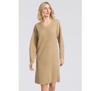 Strickkleid BOSS ORANGE "Fusil Premium Damenmode", Damen, Gr. L (40), N-Gr, rust, copper 222, Web, Obermaterial: 35% Alpaka, 35% Wolle, 30% Polyamid, unifarben, knieumspielend, V-Ausschnitt, gerader A