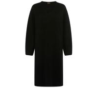 Strickkleid BOSS ORANGE "Fusil Premium Damenmode", Damen, Gr. S (36), N-Gr, schwarz 001, Web, Obermaterial: 35% Alpaka, 35% Wolle, 30% Polyamid, unifarben, knieumspielend, V-Ausschnitt, gerader Abschl