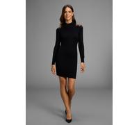 Strickkleid BRUNO BANANI, Damen, Gr. 36, N-Gr, schwarz, Strick, Obermaterial: 70% Viskose, 30% Polyamid, unifarben, figurbetont mini, ohne Ausschnitt, Kleider Strickkleid, mit besonderem Spitzen-Einsa