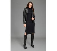 Strickkleid BRUNO BANANI, Damen, Gr. 40, N-Gr, schwarz, Strick, Obermaterial: 50% Viskose, 28% Polyester, 22% Polyamid, clean, unifarben, lässig geschnitten kniebedeckend, Rippstrickbündchen, Kleider