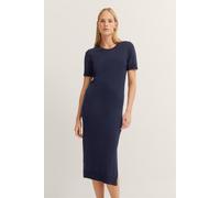 Strickkleid BUGATTI, Damen, Gr. L, Normalgrößen, 390, marine, 96% Viskose, 4% Elasthan, unifarben, normal, Kurzarm, Kleider, mit Seitenschlitzen (48975468-L) 390, marine