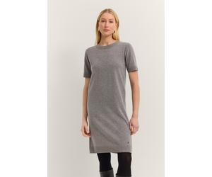 Strickkleid BUGATTI "Rundhalsausschnitt", Damen, Gr. M, Normalgrößen, grau (250, grau), 40% Wolle, 30% Viskose, 20% Polyamid, 10% Kaschmir, unifarben, normal, Kleider Strickkleid, aus einem edlen Woll