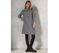 Strickkleid CECIL, Damen, Gr. XL (44), US-Größen, grau (platinum grau meliert), Stoff, 64% Polyester, 22% Viskose, 10% Metallfasern, 4% Elasthan, gestreift, normal kniefrei, Rundhals, Bündchen, Kleide