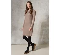 Strickkleid CECIL, Damen, Gr. XL44, US-Größen, beige (milky caramel melange), Stoff, 50% Viskose, 28% Polyester, 22% Nylon, unifarben, normal knielang, V-Ausschnitt, Bündchen, Kleider Strickkleid, kni