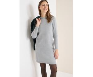 Strickkleid CECIL, Damen, Gr. XXL (46), N-Gr, Langarm, Strick, grau (luna grau melange), Strick, Obermaterial: 42% Baumwolle, 42% Polyacryl, 16% metallisierte Fasern, unifarben, bequem kniefrei, Rundh
