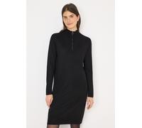 Strickkleid CECIL, Damen, Gr. XXL (46), US-Größen, schwarz, Web, 33% Polyester, 31% Polyacryl, 24% Baumwolle, 12% Nylon, meliert, comfort fit kniefrei, hoch geschlossener Ausschnitt, Bündchen, Kleider