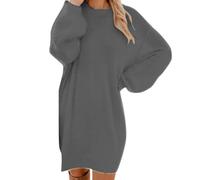 Strickkleid Damen Herbst, Oversize Pullover Kleider Elegante Strickpullover Knielang Longpullover Langarm Pulloverkleid Rundhals Winterkleider Locker Winterpullover Moderne Herbstkleider, S-5XL