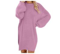 Strickkleid Damen Herbst, Oversize Pullover Kleider Elegante Strickpullover Knielang Longpullover Langarm Pulloverkleid Rundhals Winterkleider Locker Winterpullover Moderne Herbstkleider, S-5XL