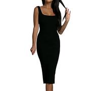 Strickkleid Damen Winter,Bodycon Kleid Damen,Midikleid Damen Elegant Trägerkleid Bleistiftkleid Einfarbig Etuikleid Ärmelloses Winterkleid Pulloverkleid Slim Fit Maxi Kleider für Frauen Herbst