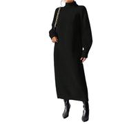 Strickkleid Damen Winter Lang Rollkragen Winterkleid Damen Langarm Warm Pulloverkleid Winter Oversize Pullikleid Maxi Rollkragenkleid Elegant Strickkleider Herbstkleid Gestrickt Kleid Einfarbig