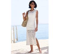 Strickkleid FRENCH CONNECTION, Damen, Gr. 44, N-Gr, creme, Strick, Obermaterial: 100% Baumwolle. Unterkleid: 100% Polyester, unifarben, figurbetont ca. Mitte Wade, Rundhals, Kleider Strickkleid, mit h