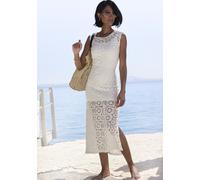 Strickkleid FRENCH CONNECTION, Damen, Gr. 46, N-Gr, creme, Strick, Obermaterial: 100% Baumwolle. Unterkleid: 100% Polyester, unifarben, figurbetont ca. Mitte Wade, Rundhals, Kleider Strickkleid, mit h