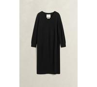 Strickkleid GANT "EXTRAFINE MERINO V-NECK", Damen, Gr. XL, N-Gr, Langarm, Strick, schwarz, Strick, Obermaterial: 100% Wolle, ca. Mitte Wade, V-Ausschnitt, Rippbündchen, Kleider Strickkleid, aus reiner