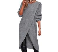 Strickkleid Grau Schwarzes Kleid Elegant Langarm Kleid Mit TrompetenäRmel Geburtstags Kleider Maxi Kleider Damen Winter WeißEs Kleid Midi Standesamt Gebrauchte Brautkleider Leinenkleider GroßE