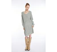 Strickkleid HAILY’S "SH P DR Pi44pa", Damen, Gr. S, N-Gr, grün (khaki marl), Rippstrick, Obermaterial: 94% Polyester, 3% Elasthan, 3% Nylon, meliert, oversize kurz, V-Ausschnitt, Kleider Strickkleid (