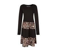 Strickkleid HAPPY GIRLS, Mädchen, Gr. 116, N-Gr, schwarz, Feinstrick, Obermaterial: 95% Baumwolle, 5% Elasthan, gemustert, unifarben mit Farbeinsatz, knieumspielend, Rundhals, Kleider Strickkleid (648