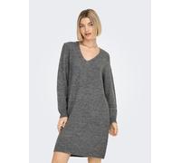 JdY Damen Jdy elanora L/S V-hals kjole Knt Noos Kleid, Dark Grey Melange, S EU