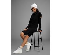 Strickkleid KANGAROOS, Damen, Gr. 36/38, N-Gr, schwarz, Strick, Obermaterial: 50% Baumwolle, 50% Polyacryl, körpernah ca. Mitte Oberschenkel, Rippbündchen, Kleider Strickkleid, mit hohem asymetrischem