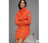 Strickkleid KANGAROOS, Damen, Gr. 40/42, N-Gr, orange, Strick, Obermaterial: 60% Baumwolle, 40% Polyacryl, figurumspielend mini, Kleider Strickkleid, mit Rollkragen, Glattstrick & Rippstrick (59447910