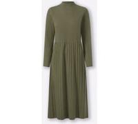 Strickkleid HEINE "Strickkleid", Damen, Gr. 34, Normalgrößen, khaki, meliert, Strick, 50% Viskose, 28% Polyester, 22% Polyamid, unifarben, wadenlang, Kleider Strickkleid (40335231-34) khaki, meliert