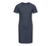 Strickkleid KIDS ONLY "KOGNELLA S/S DRESS VD JRS", Mädchen, Gr. 134/140, N-Gr, blau (ombre blau), Jersey, Obermaterial: 65% Polyester, 30% Viskose, 5% Elasthan, unifarben, figurumspielend, Rundhals, K