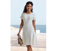 Strickkleid LASCANA "aus hochwertigem Feinstrick, nahtloser Strick, superelastisch", Damen, Gr. 40, N-Gr, beige (creme), Strick, Obermaterial: 50% Baumwolle, 50% Viskose, unifarben, figurumspielend ca