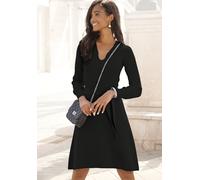 Strickkleid LASCANA Gr. 44, N-Gr, schwarz Damen Kleider Strandkleider (12898137-44)