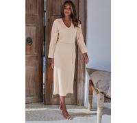 Sweatkleid LASCANA "-Rippkleid, Loungekleid" Gr. 32/34, N-Gr, beige (sand, melange) Damen Kleider (52171742-32) sand, melange
