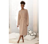 Strickkleid LASCANA Gr. 32/34, N-Gr, grau (taupe) Damen Kleider Langarm (98156709-32)